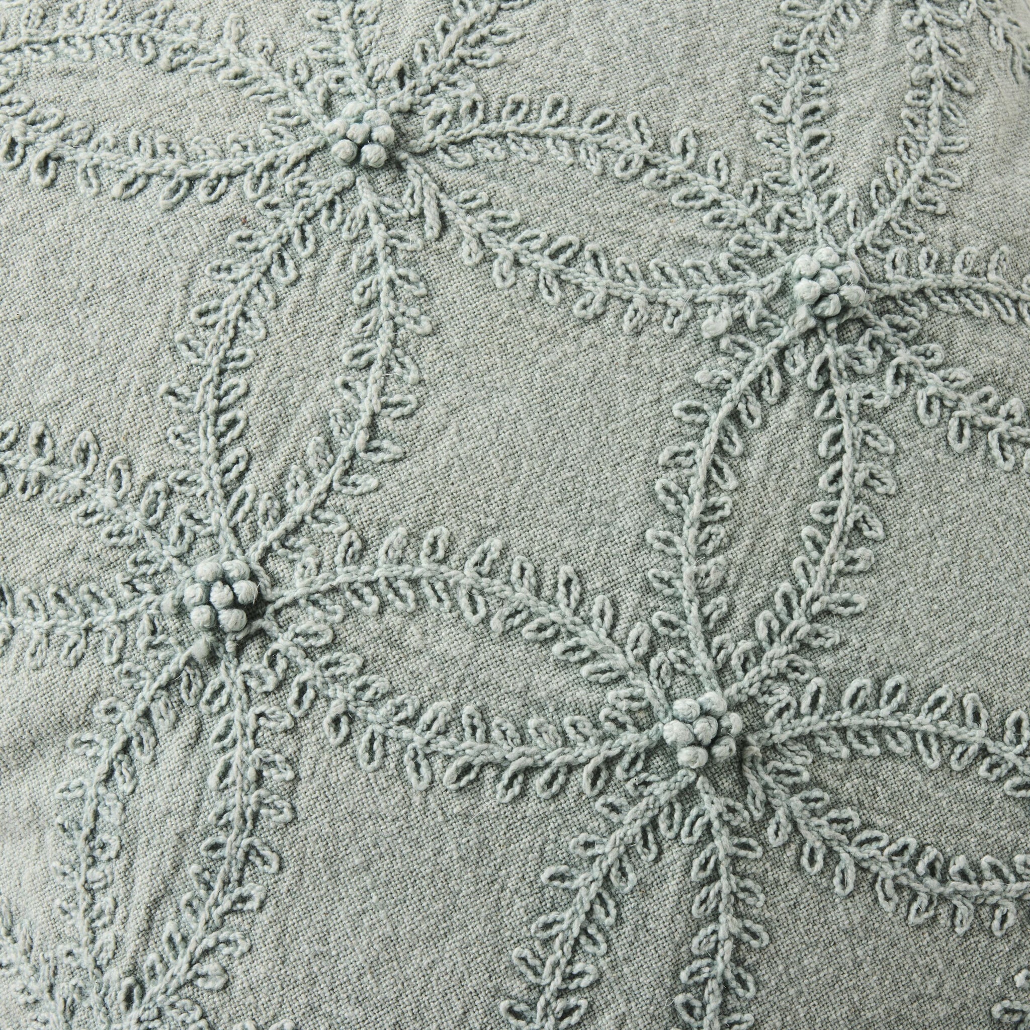 Stitch Scalloped Cushion Soft Sage 50x50cm