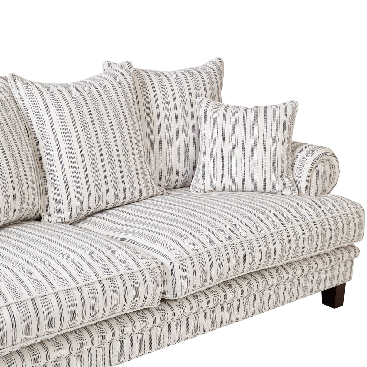 Lisette 3.5 Seater Deep Sofa Linen Stripe