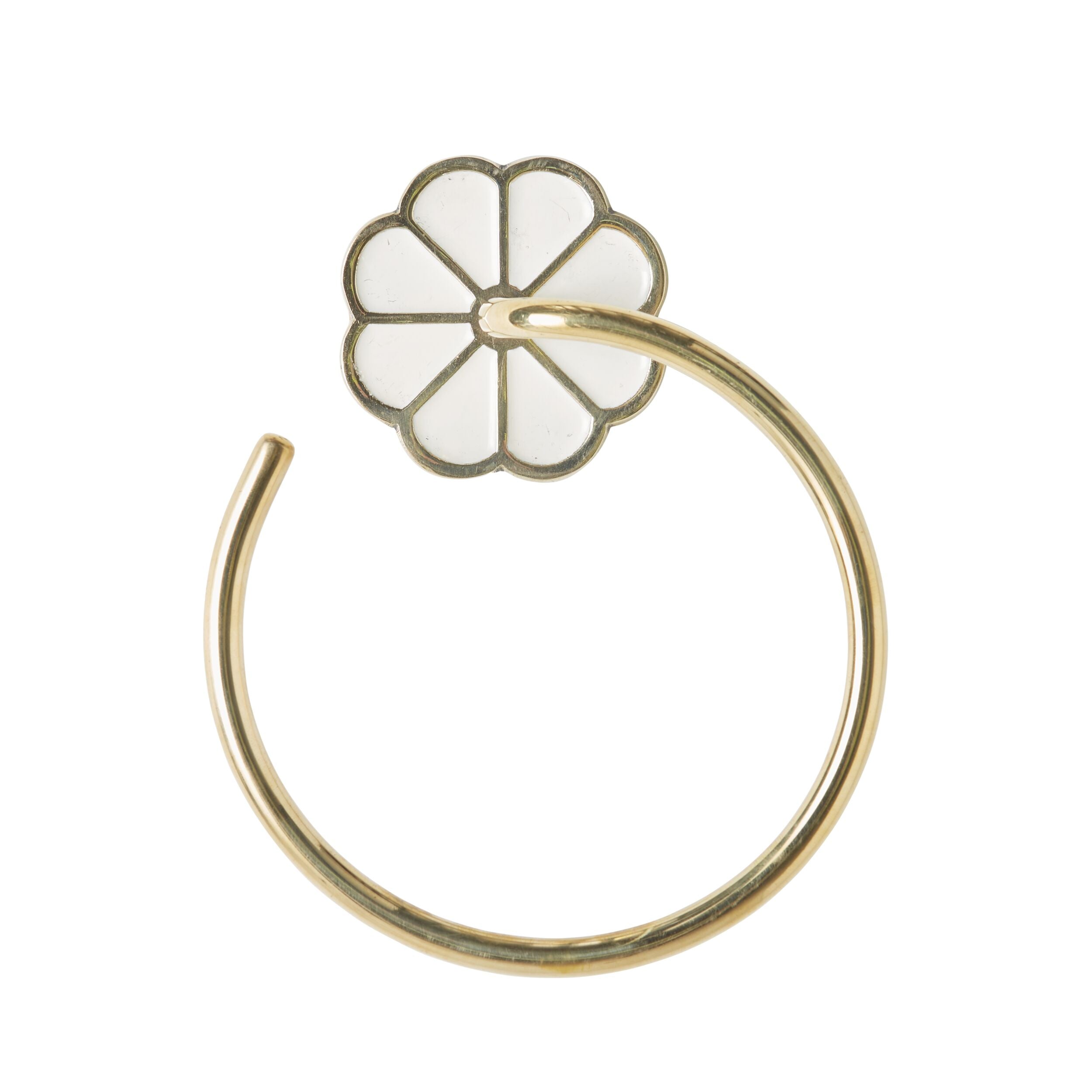 Flora Guest Towel Ring Polished Brass