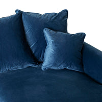 Lisette 3.5 Seater Velvet Deep Sofa Celeste Indigo