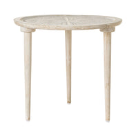Pavan White Washed Wooden Side Table 48cm
