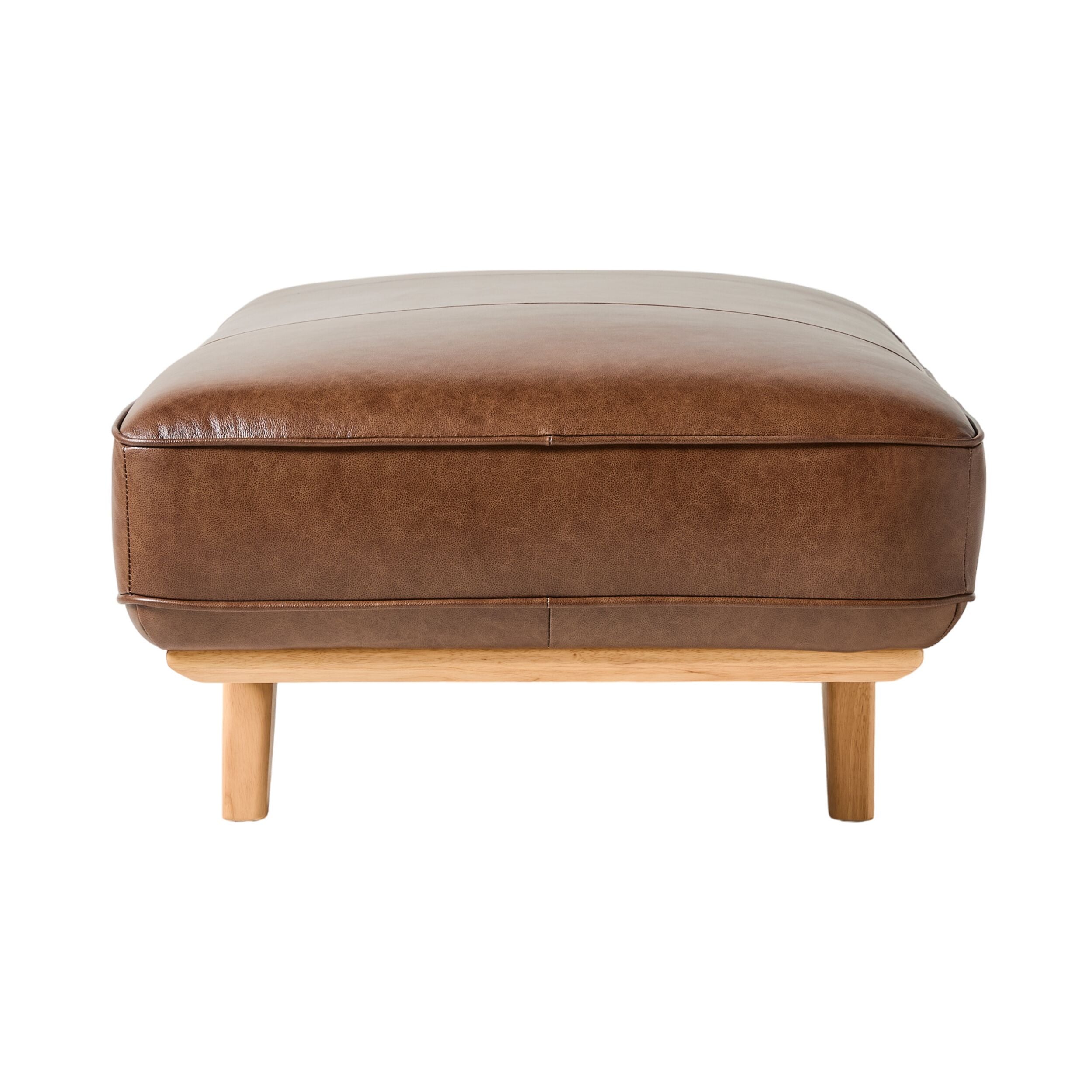 オットマン・スツール ottoman leather footstool Carson Leather Ottoman Dakota Mocha | Upholstery - Footstools and