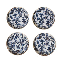 Blue and White Floral Iron Coasters 10cm (Set of 4)