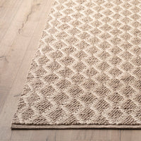 Braided Diamond Hand Woven Wool Blend Natural & Cream Rug 300x240cm