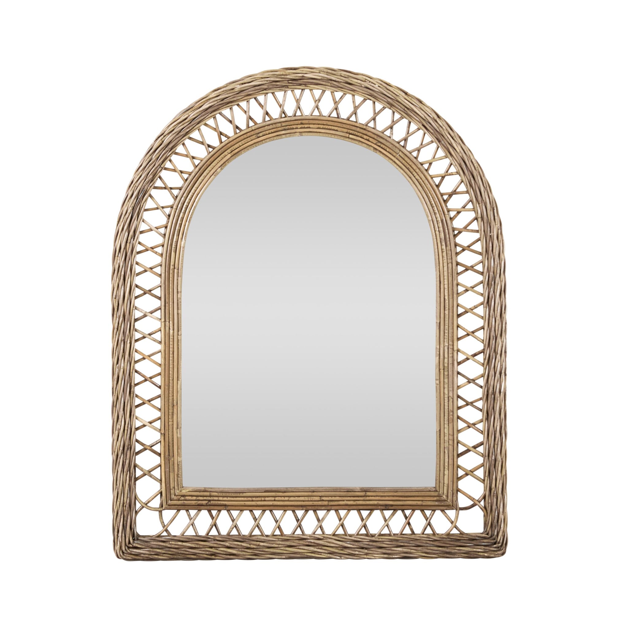 Martinique Rattan Arched Mirror 80cm