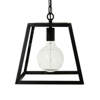 Karter 1 Light Cube Pendant Black 30x20x31cm
