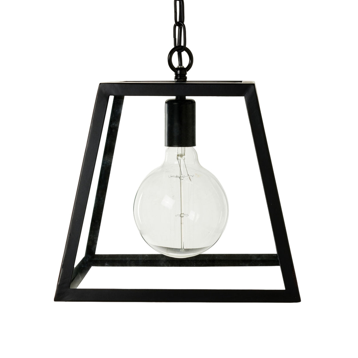 Karter 1 Light Cube Pendant Black 30x20x31cm