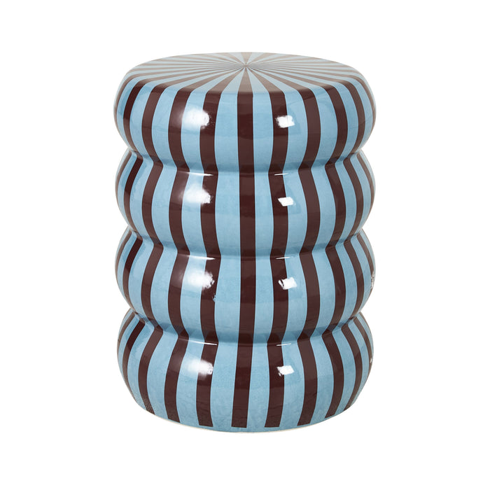 Kiro Curved Stool Dark Cocoa/Pale Blue