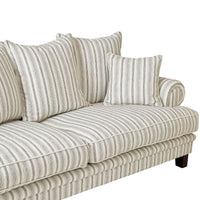 Lisette 3.5 Seater Sofa Linen Stripe