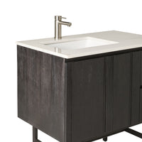 Ezra Single Bathroom Vanity Mahogany with Stone Top 910mm Package