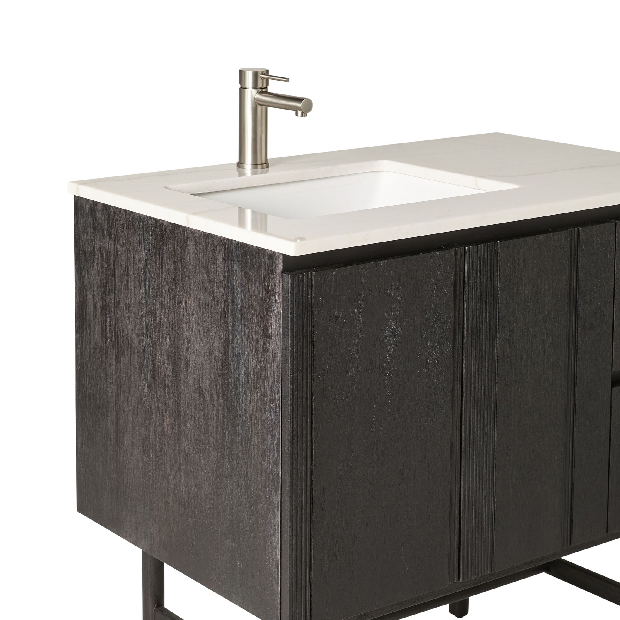 Ezra Single Bathroom Vanity Mahogany with Stone Top 910mm Package