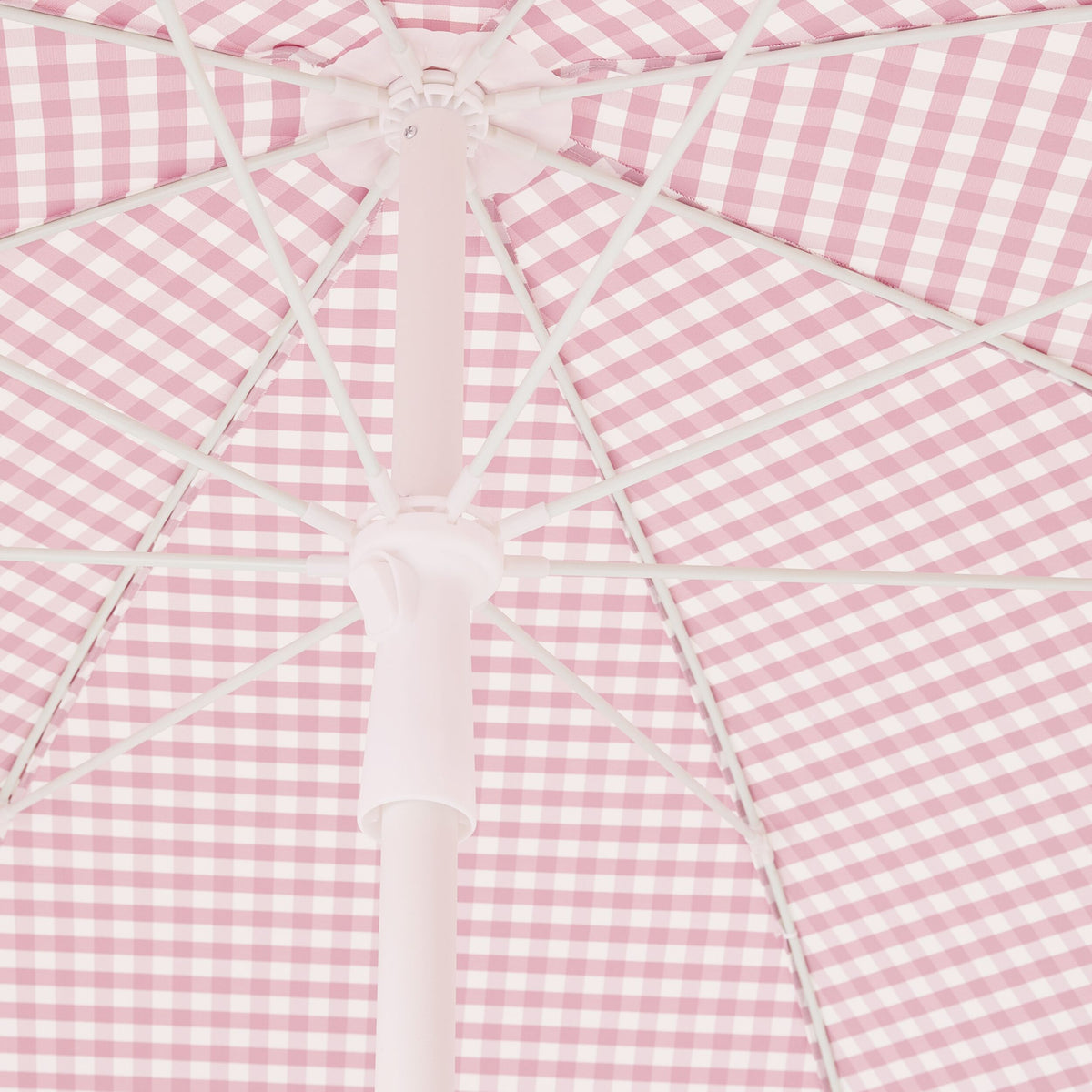 Amalfi Umbrella with Tassles Pink/White Gingham