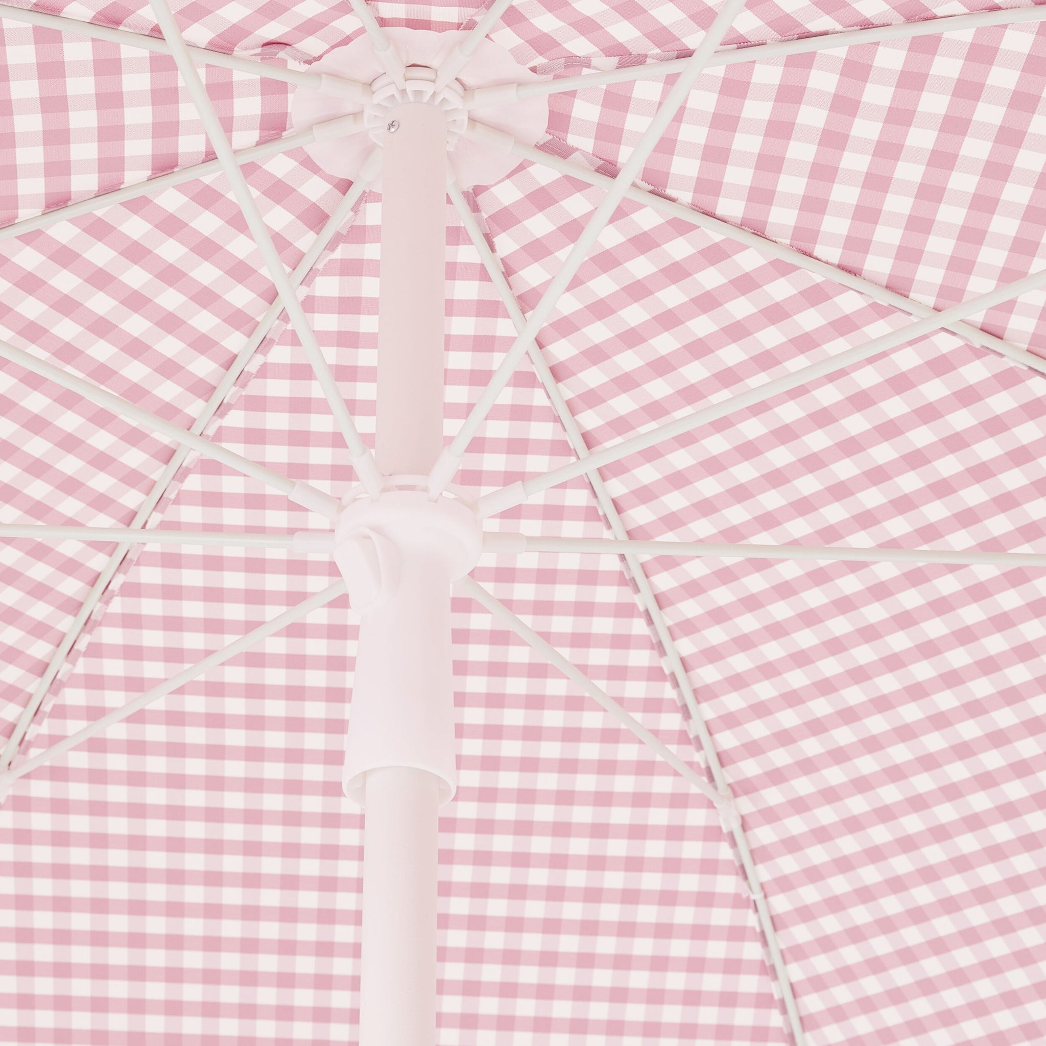 Amalfi Umbrella with Tassles Pink/White Gingham