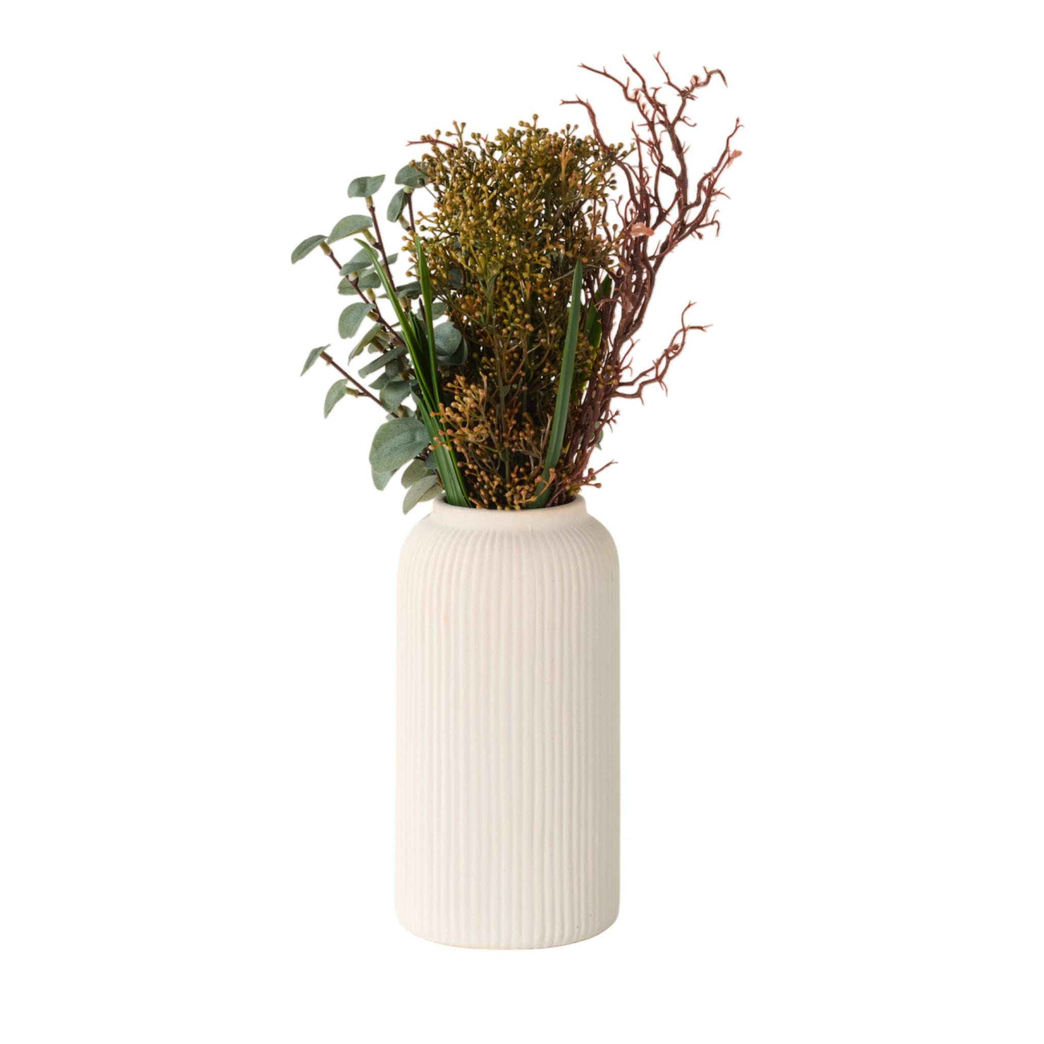Greenery Arrangement in Ceramic Vase