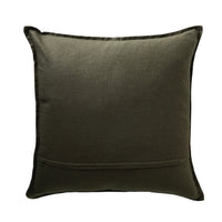 Hamptons French Linen Cushion Dark Olive Green 50x50cm