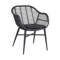 Reclaimed Teak Dining Table 320cm with 8 Black Wicker Deck Chairs