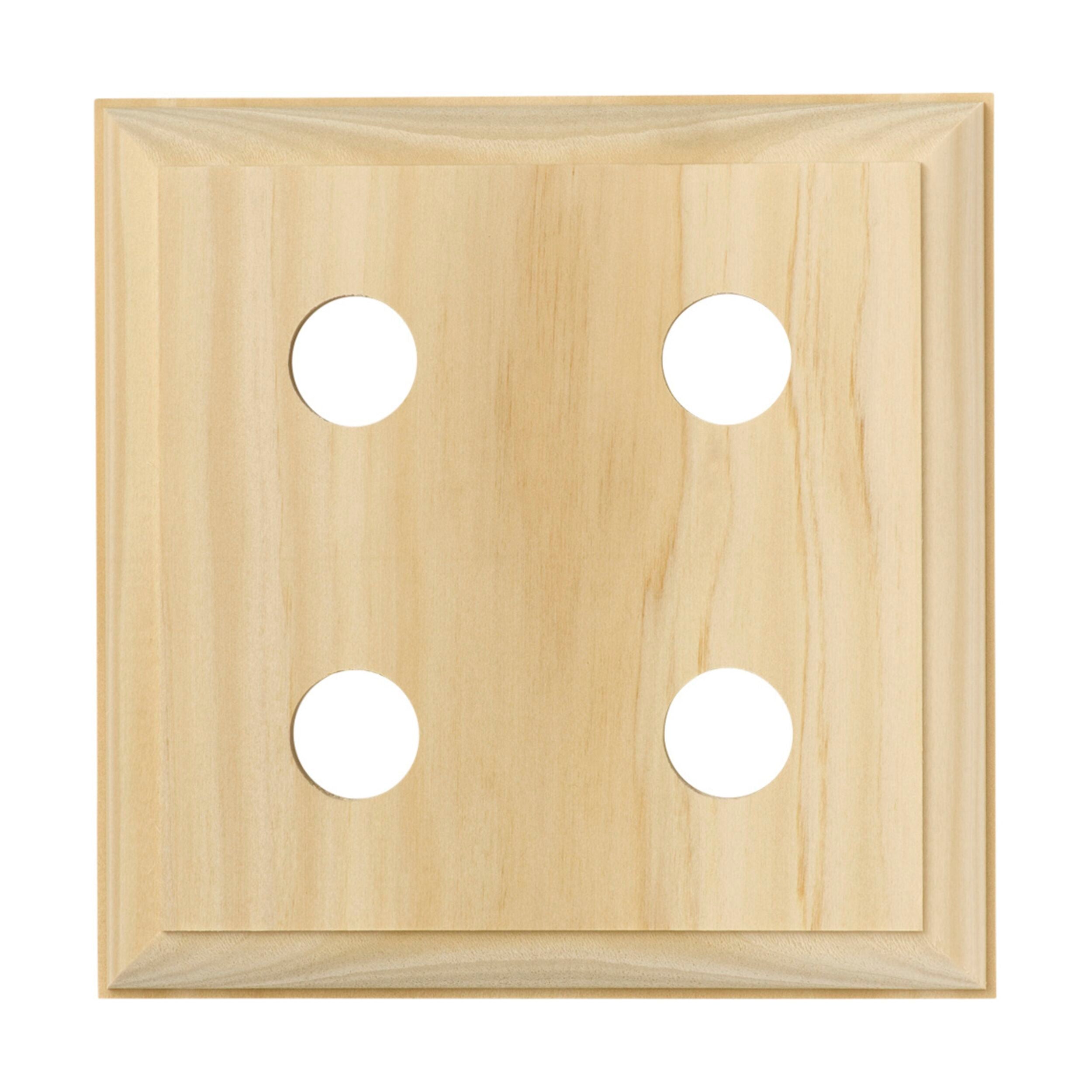 5445 Switch Socket Block Traditional Quad Pine H155xL155mm