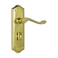 1074P Door Lever Henley Privacy Pair Polished Brass H180xW50xP58mm