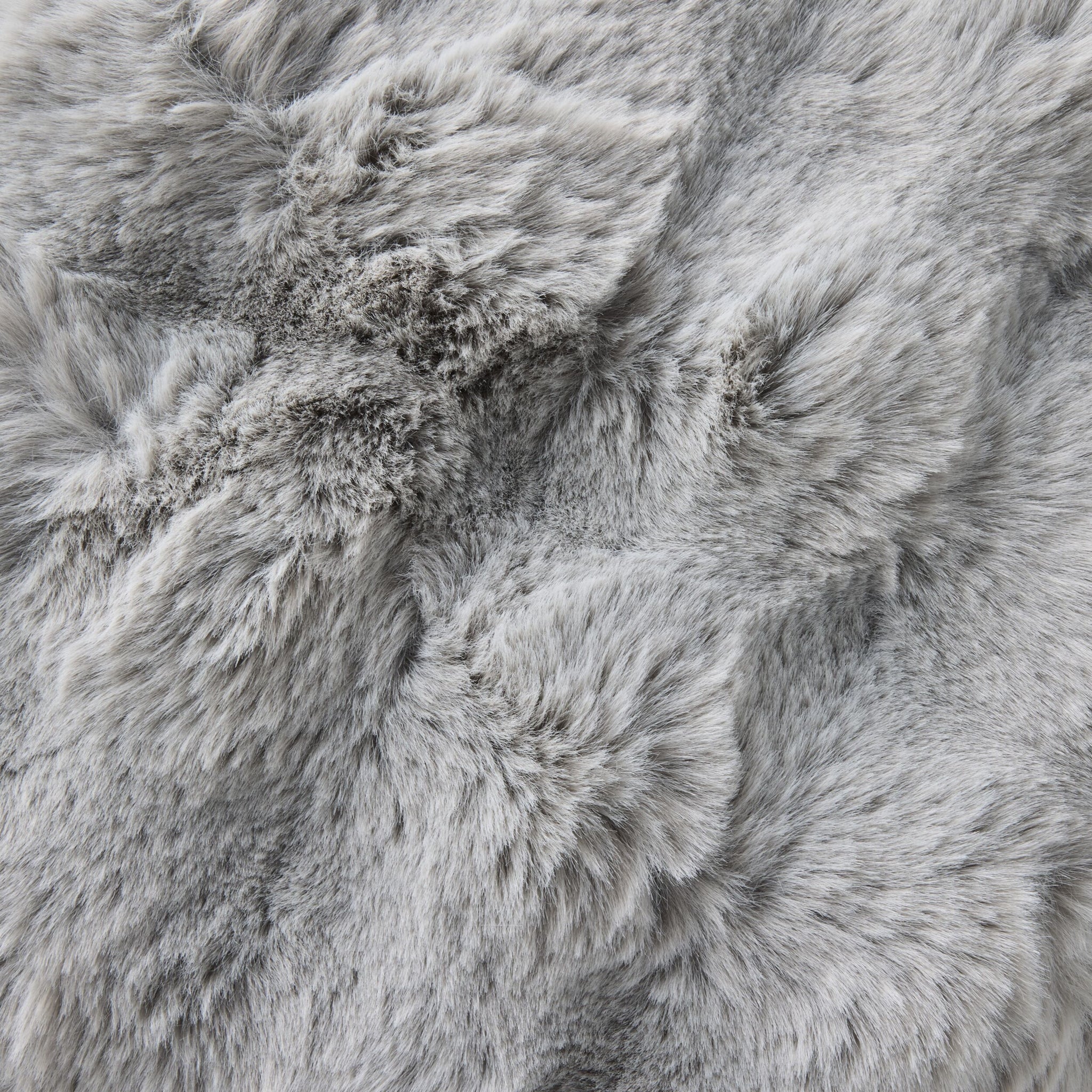 Luxe Bobble Faux Fur Cushion Silver 45x45cm