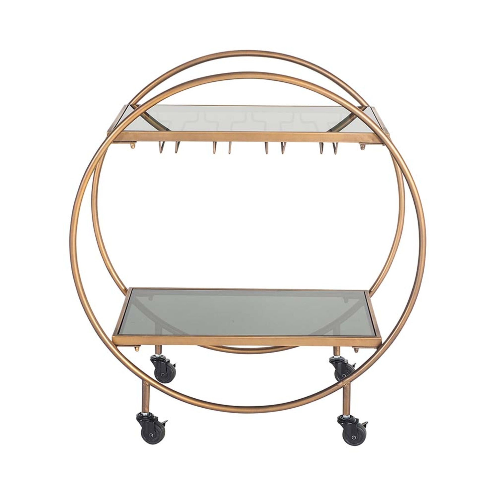 Dominique Drinks Trolley Gold 77x71x36cm