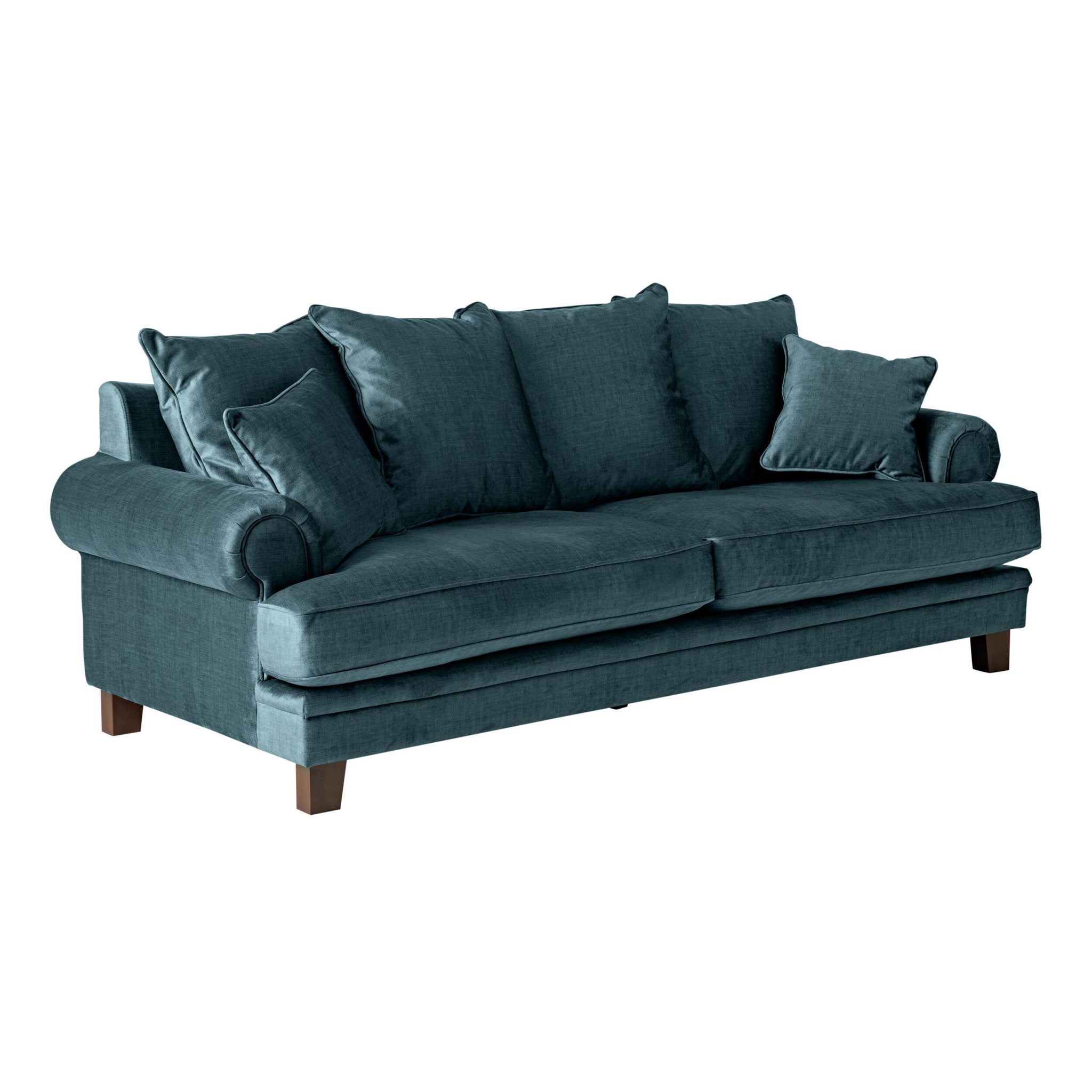 Lisette 3.5 Seater Velvet Sofa Aura Emerald