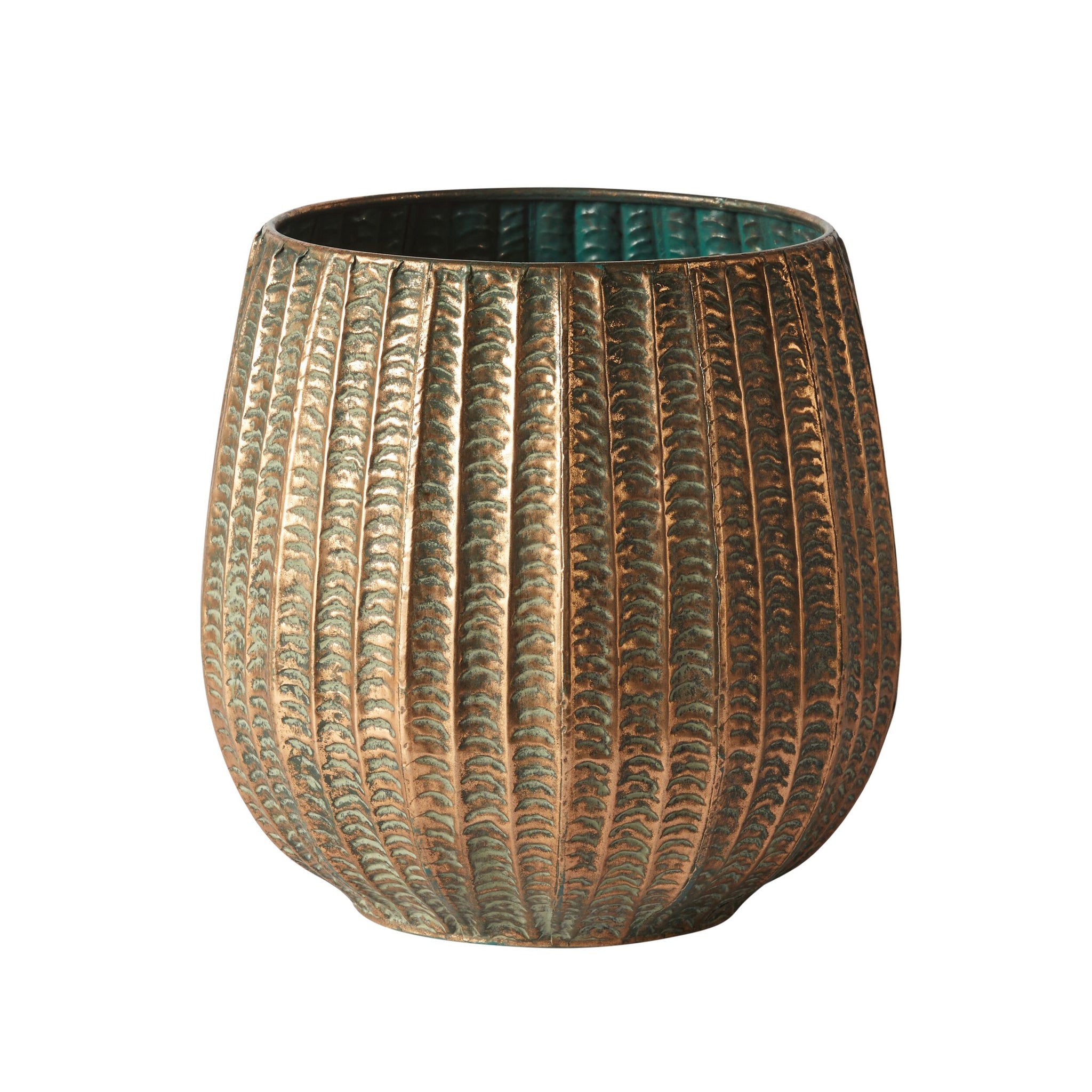 large brass planter pots australia Avani Metal Ribbed Pot Large 36.5x35cm – Early Settler Australia