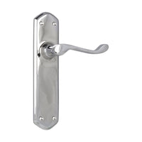 0890 Door Lever Windsor Latch Pair Chrome Plated H200xP60xW45mm