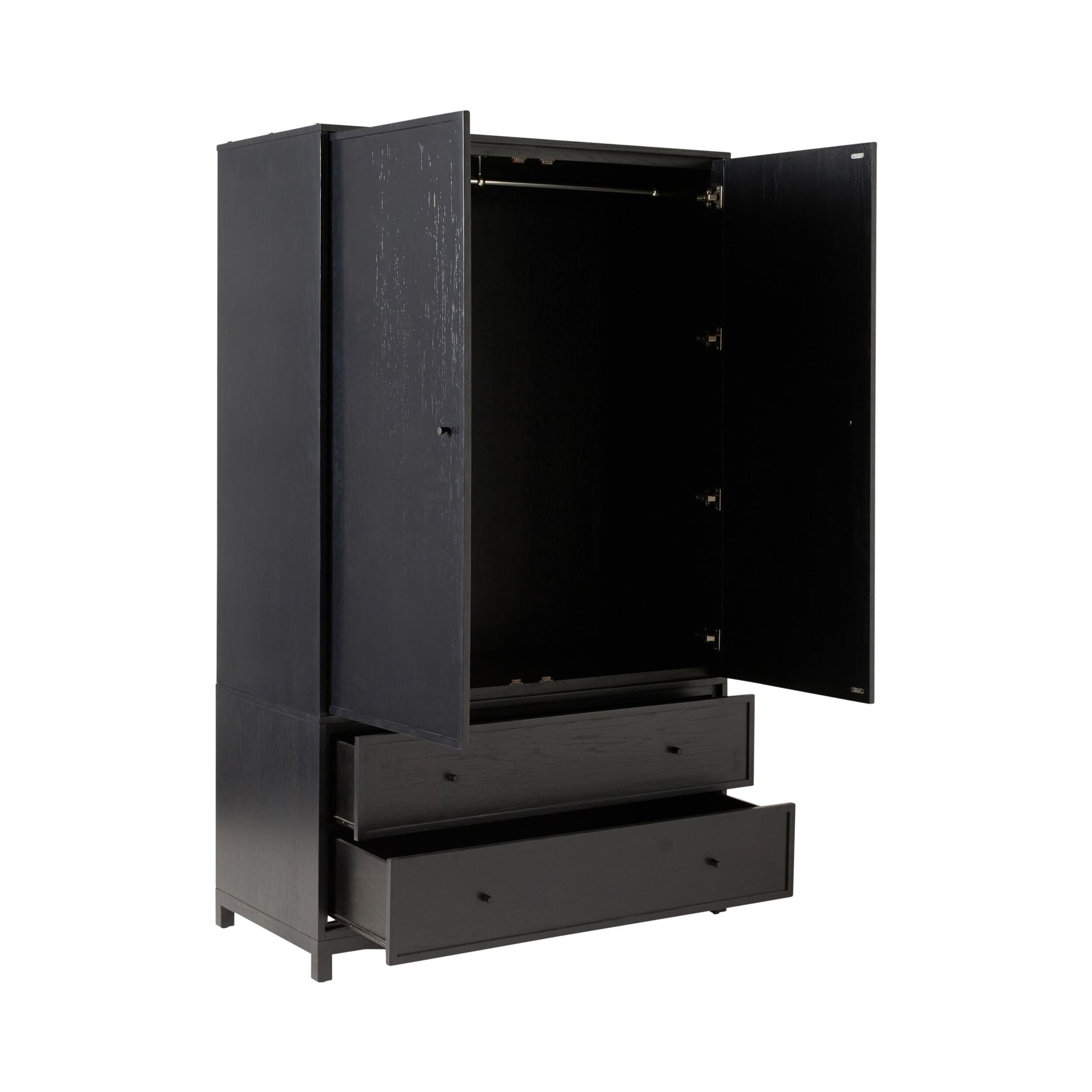 Avalon 2 Drawer Wardrobe Black