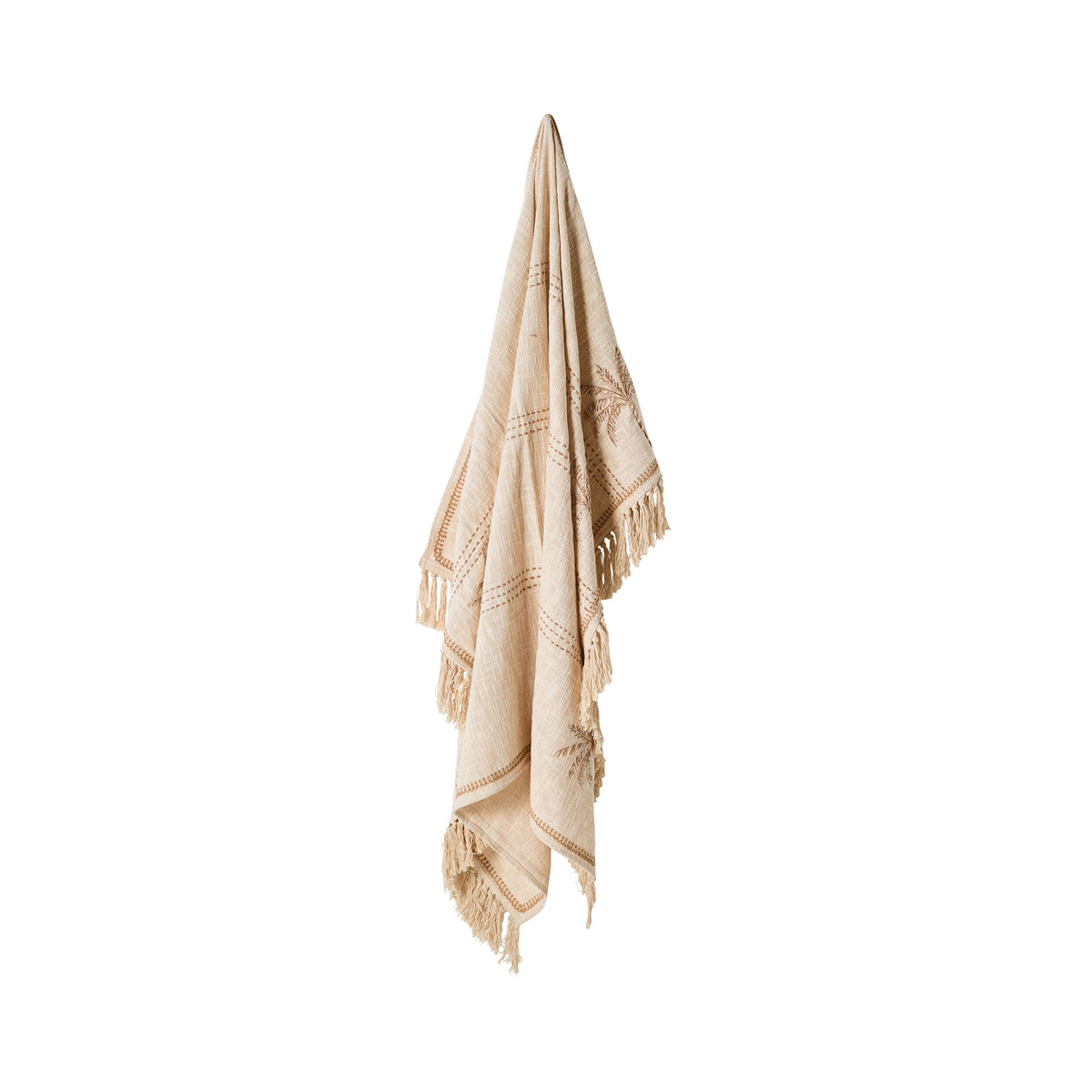 Stitch Palm Breeze Embroidered Throw