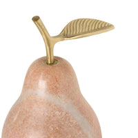 Pink Marble Pear With Brass Leaf