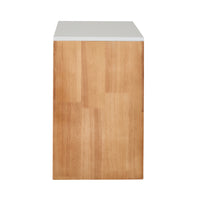 Marble Arched Wooden Side Table 45cm