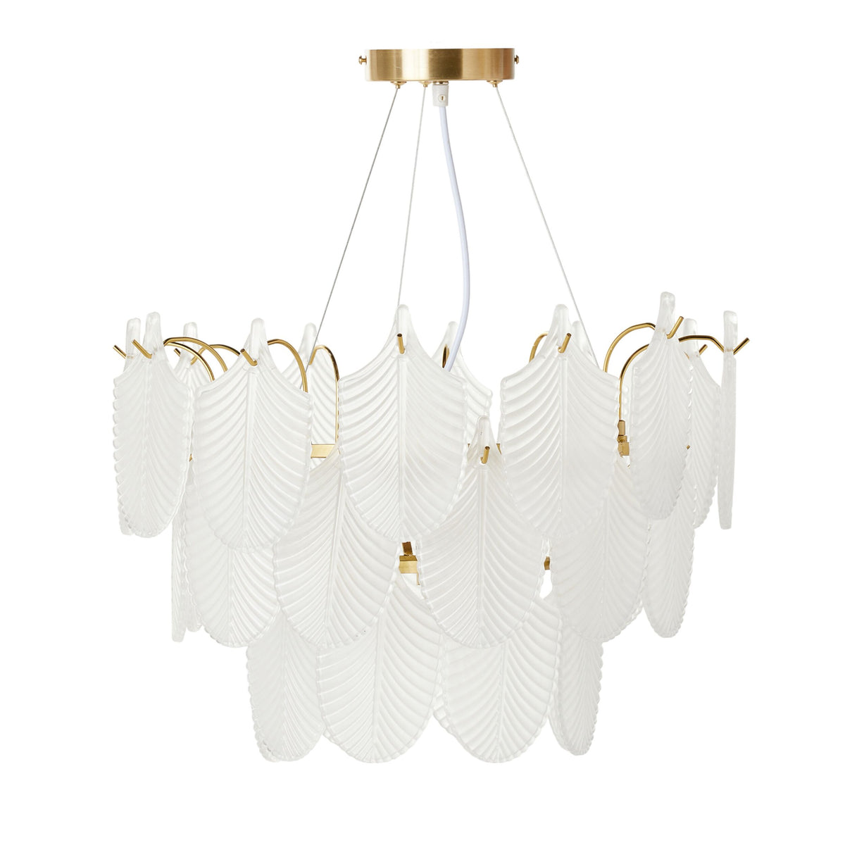 Greta Glass Leaf 7 Light Chandelier 21x50cm