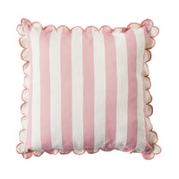 Aruba Scallop Edge Stripe Blush Pink Cushion 45x45cm