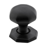 4084 Cupboard Knob Octagonal Iron Matte Black D25xP31mm