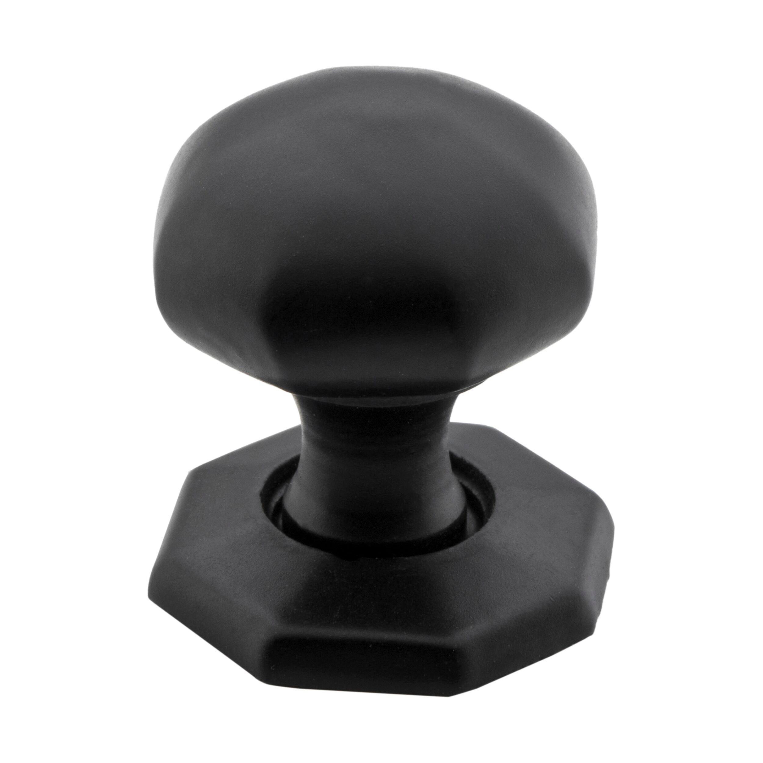 4084 Cupboard Knob Octagonal Iron Matte Black D25xP31mm