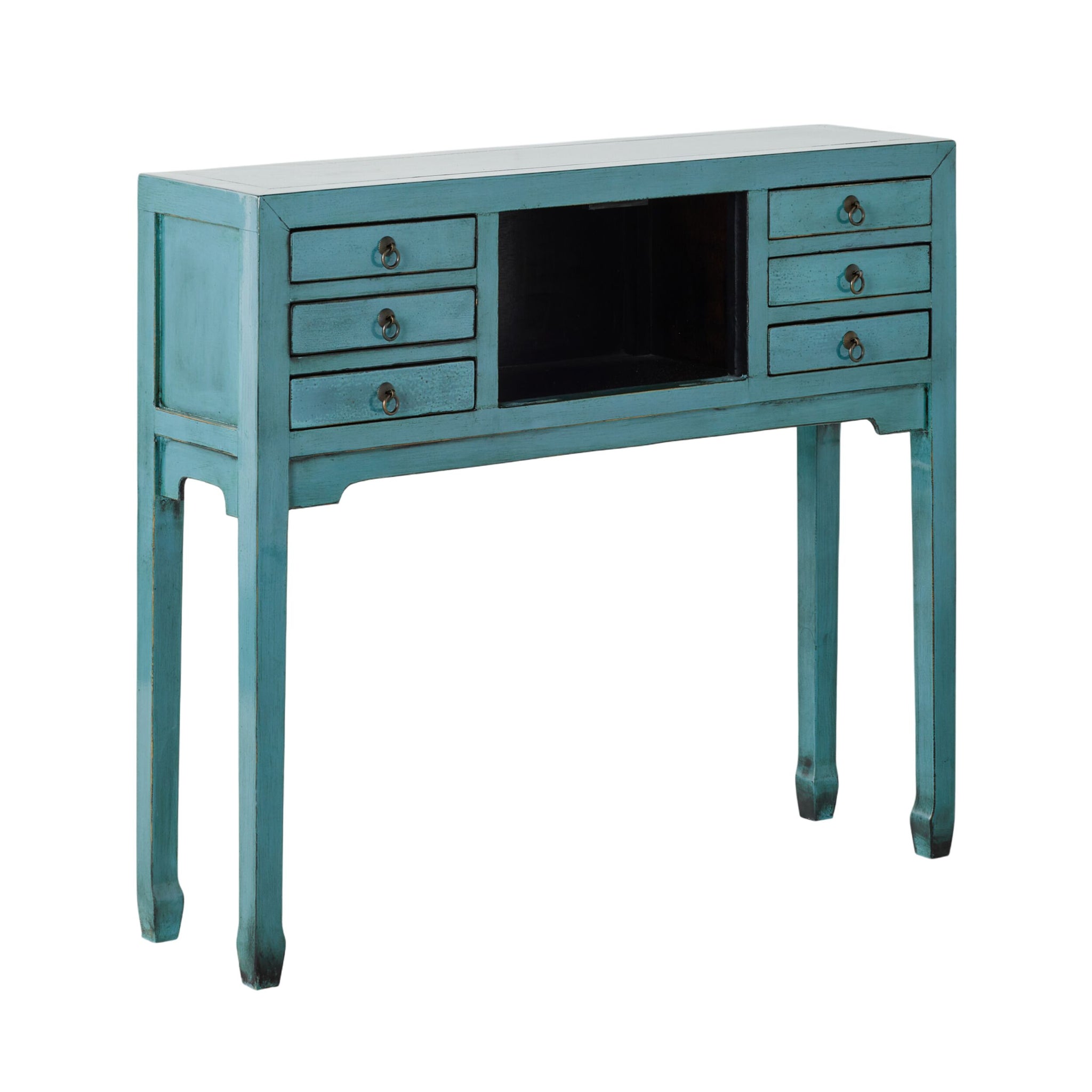 Sansha 2 Door & 6 Drawer Console Table Turquoise – Early Settler Australia