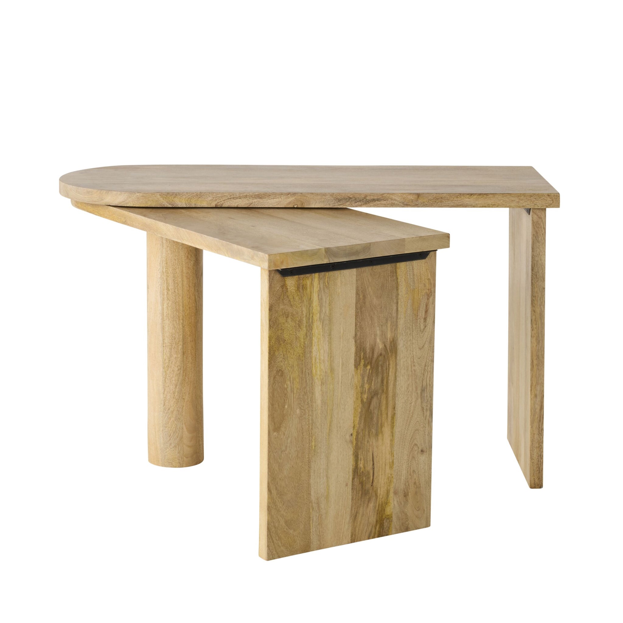 Harrie L Shape Rotating Desk Natural
