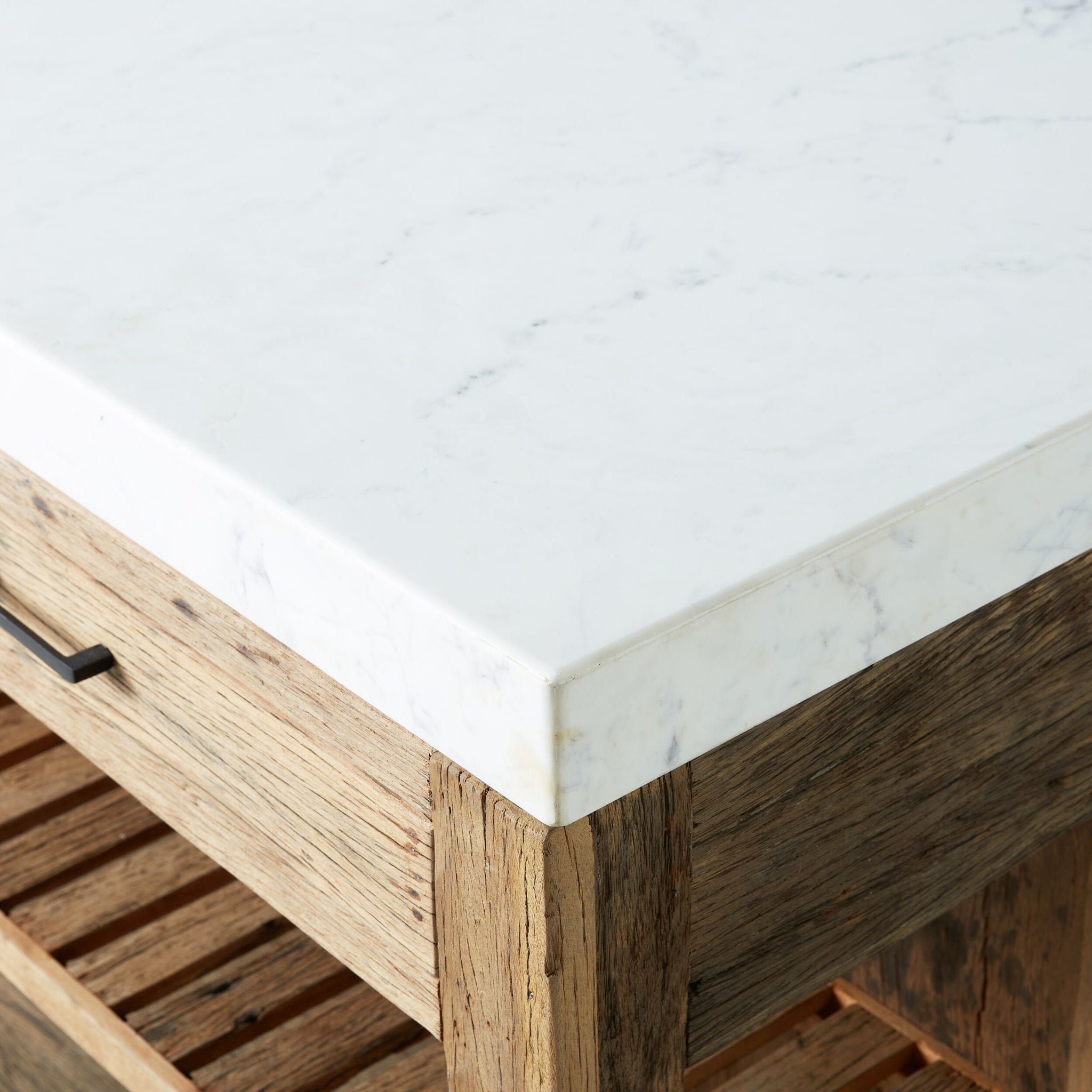 Valaro 150 Marble & Reclaimed Timber Double Kitchen Workbench