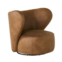 Hana Swivel Faux Leather Armchair Pellini Tan