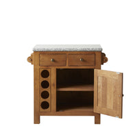 Oakford Workbench With Wine Rack - Granite Top 95 x 58 x 90 cm