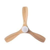 Portsea Hugger Indoor Ceiling Fan with LED Light & Remote - White & Timber 112cm