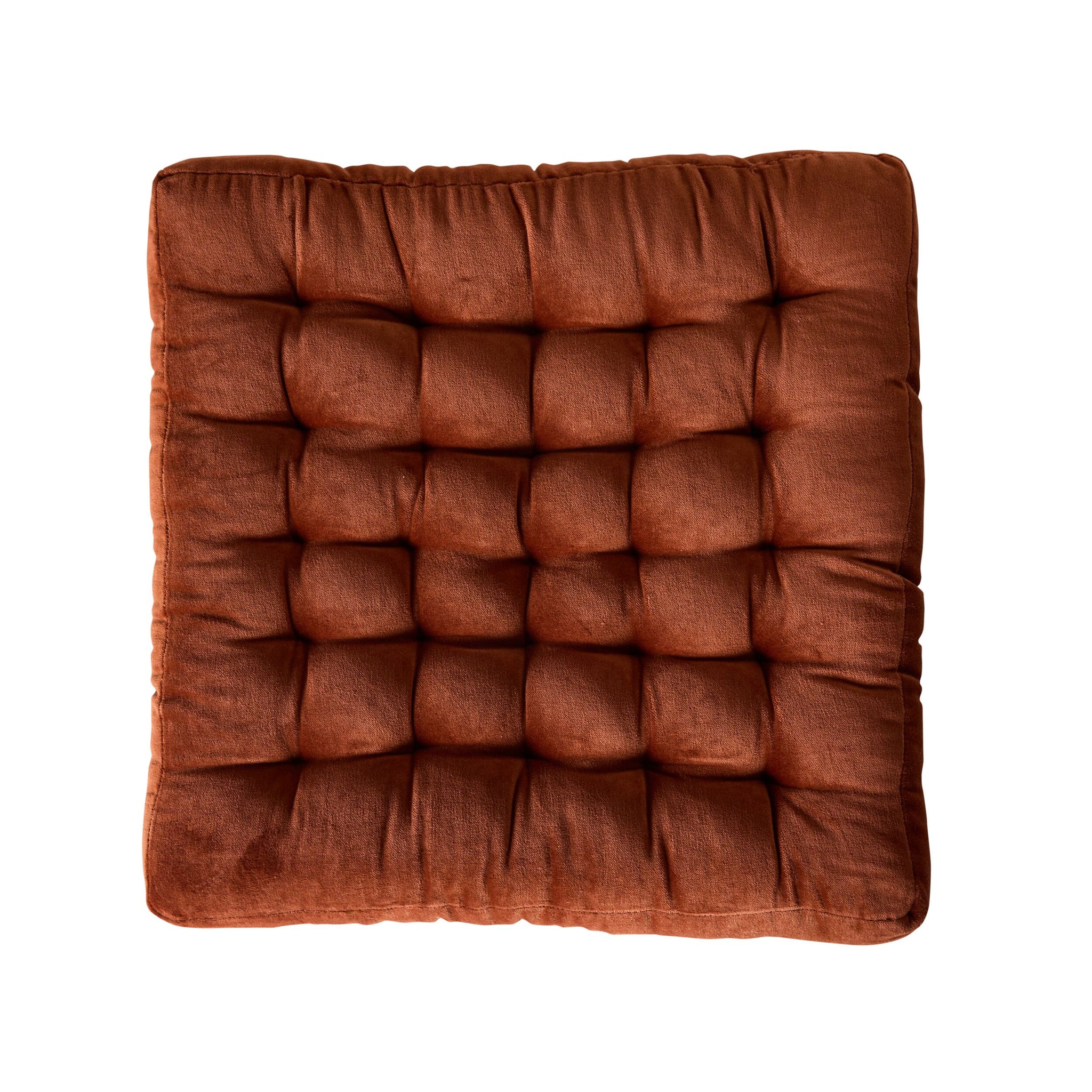 Samy Cotton Velvet Rust Seat Cushion