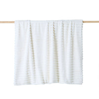 Luxe Rib Faux Fur Throw Antique White 130x170cm