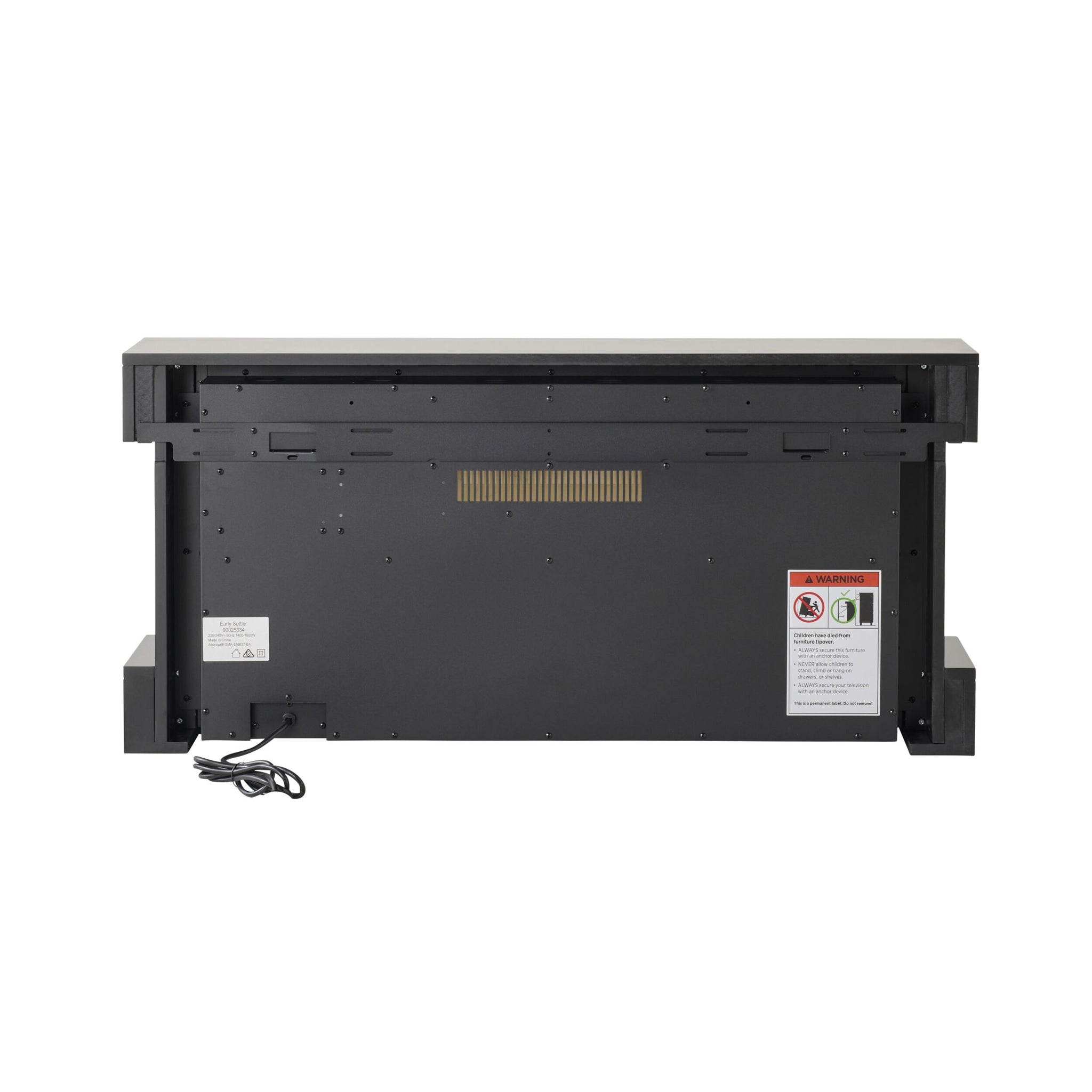 Kensington Fireplace Black 110x18x52cm