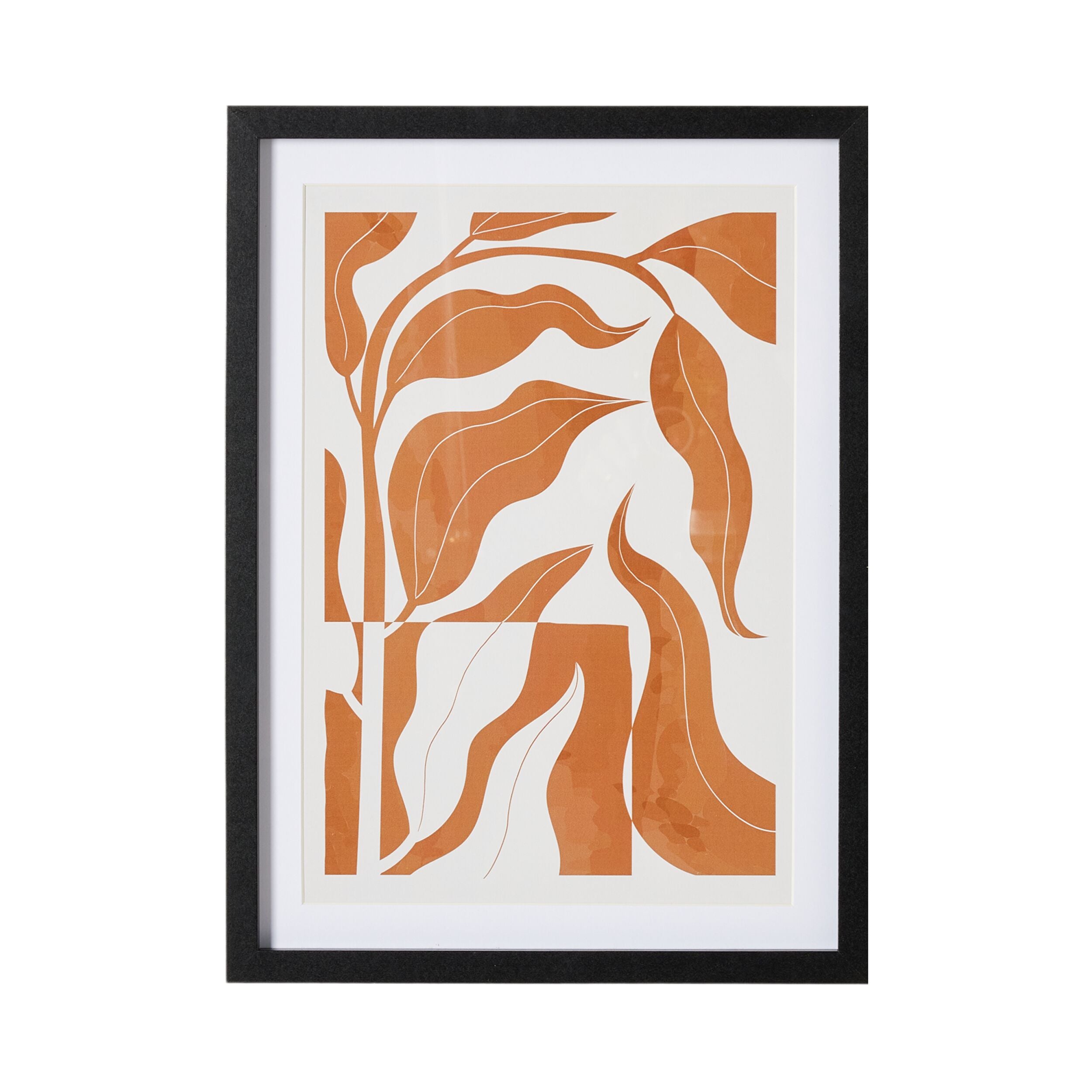 Clay Leaves Framed Print 30x40cm