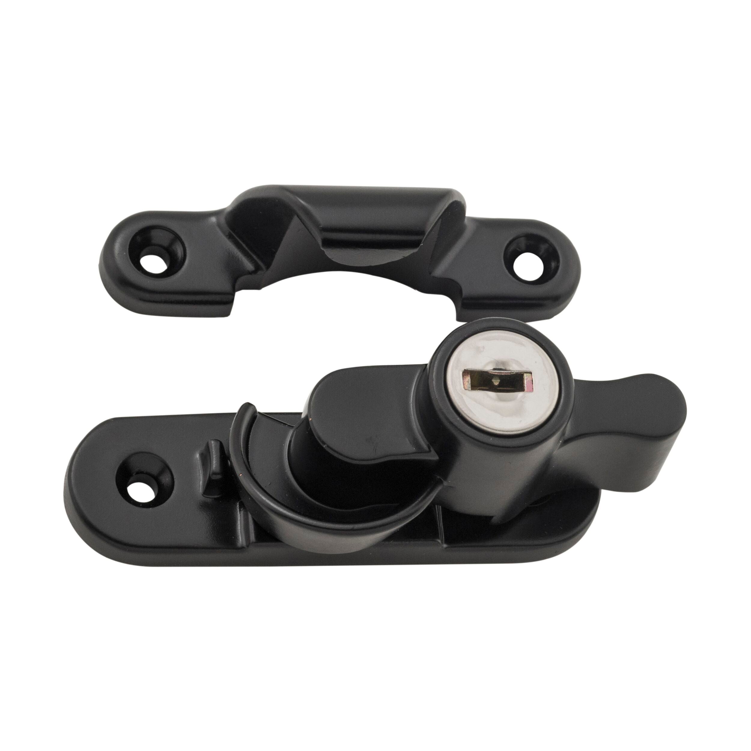 1837 Sash Fastener Locking Zinc Alloy Matte Black L64xW20mm