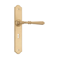 6641 Door Lever Reims Lock Pair Satin Brass H240xW40xP70mm