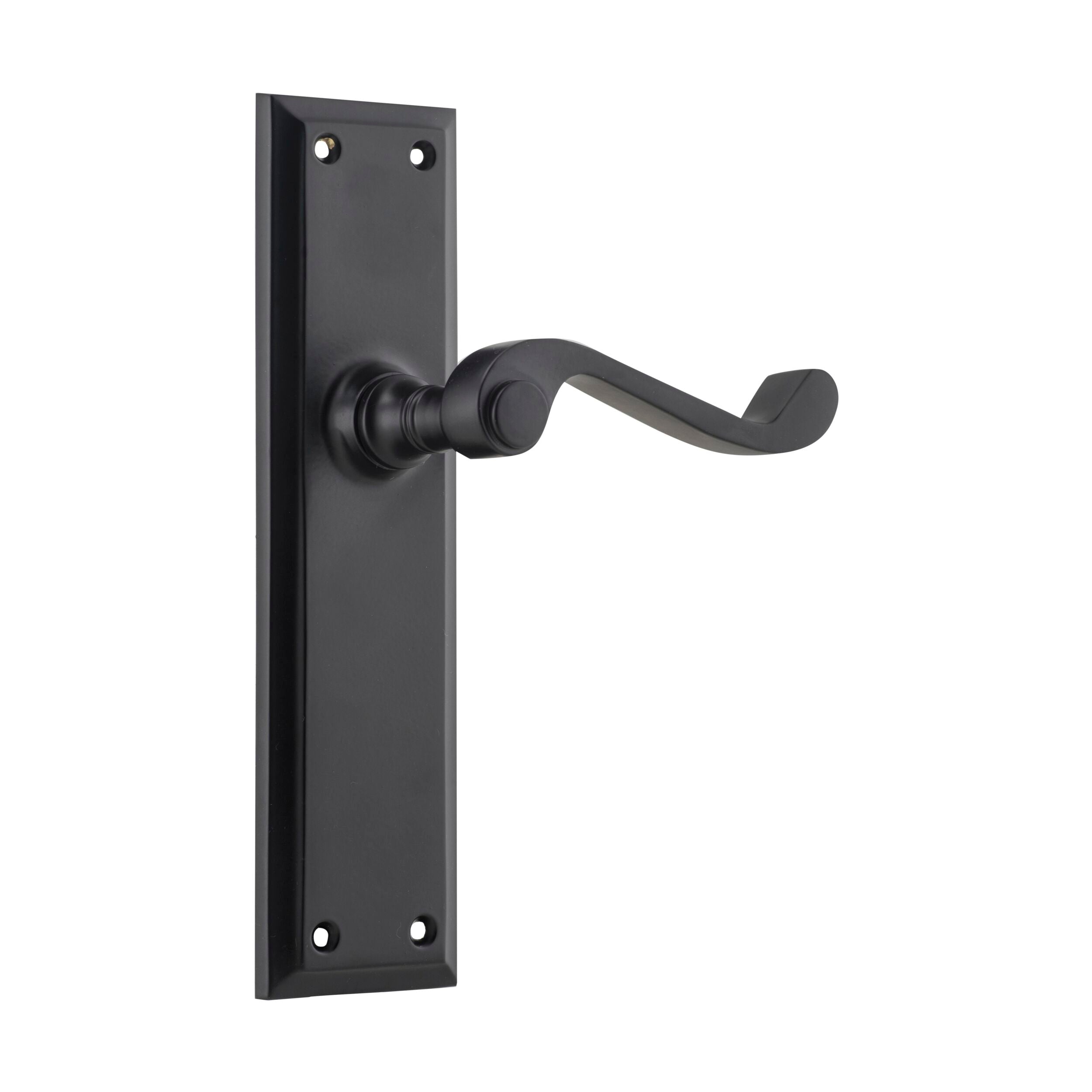 9610 Door Lever Milton Latch Pair Matte Black H200xW50xP68mm