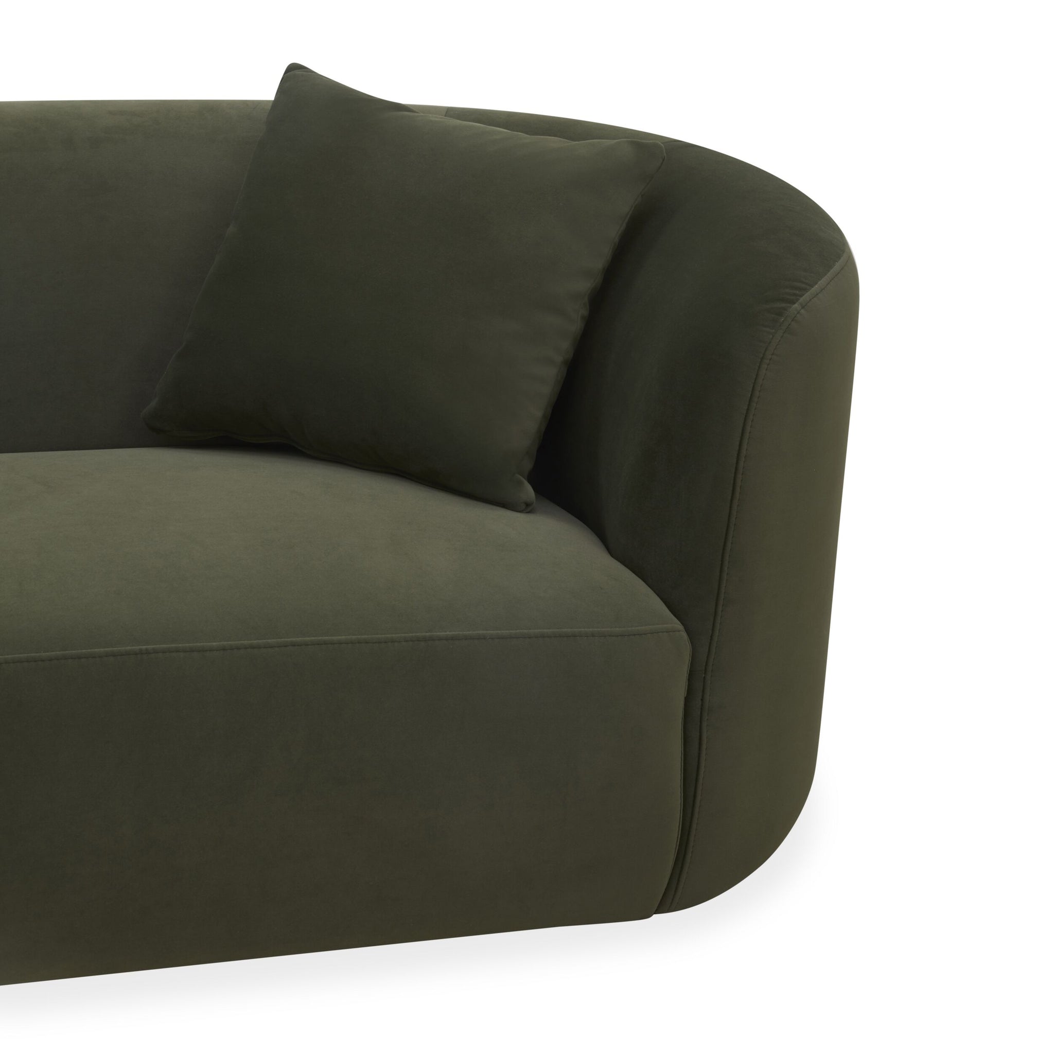 Wylder 4 Seater Curved Sofa Velvet Eucalyptus