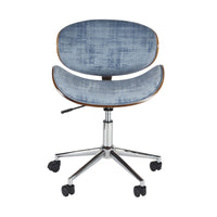 Jetson Desk Chair Timber Veneer Back Brushed Blue